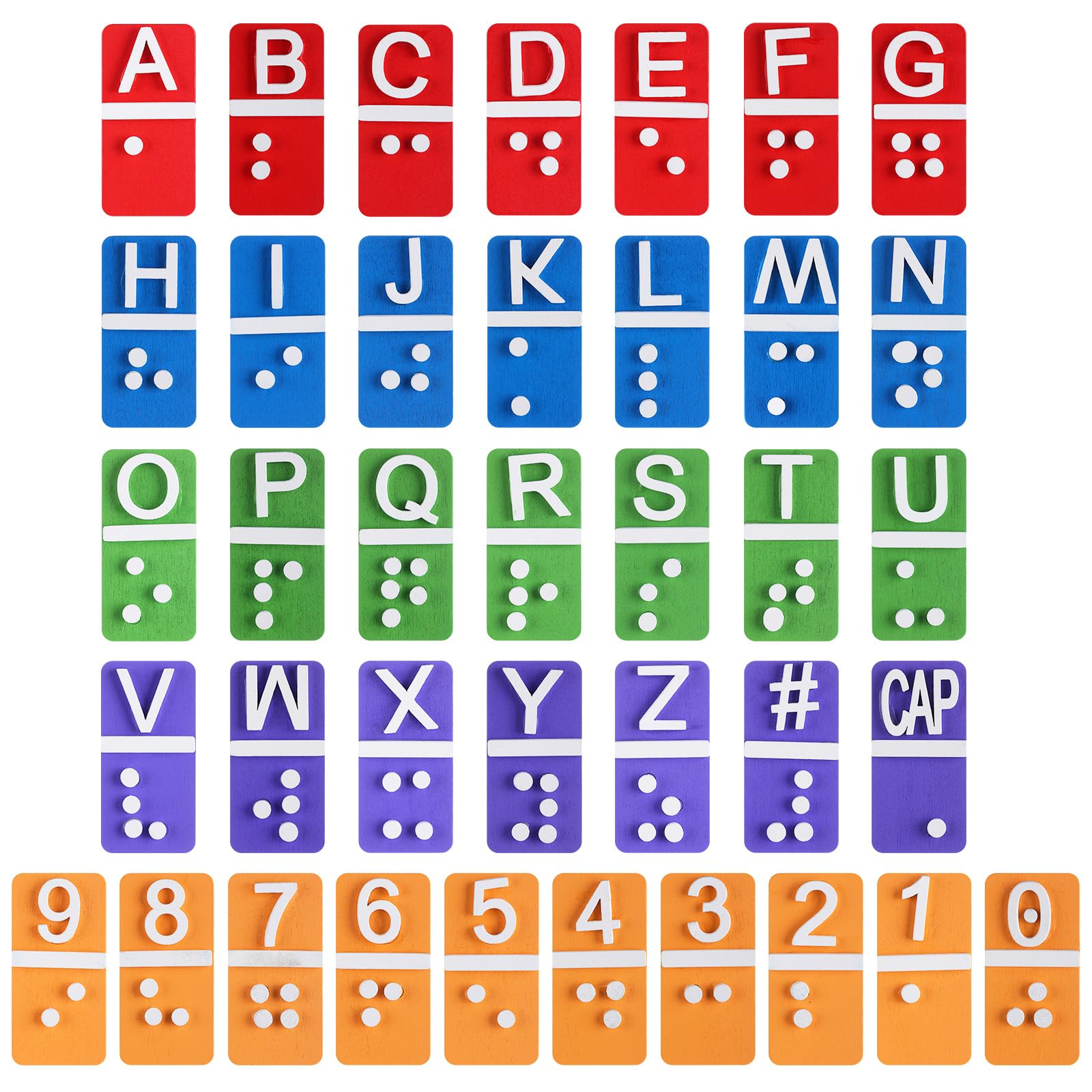 Amazon.com: Feifeiya 38 Pcs Braille Alphabet and Number Tiles Wood